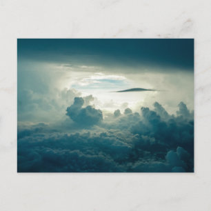 Mörk Fluffy Clouds Aerial View Vykort