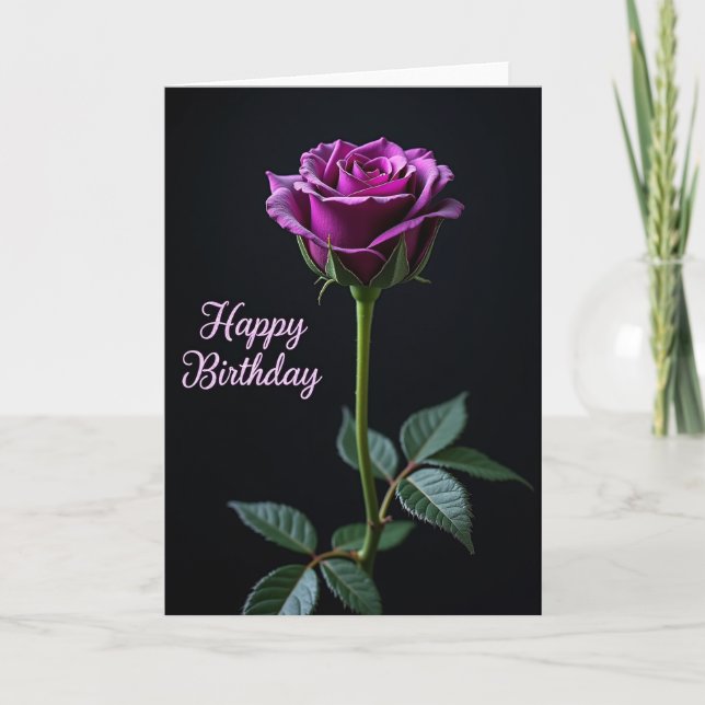 Mörk födelsedagskort med blomning kort (Framsida)