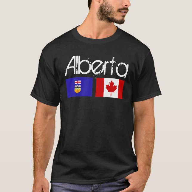Mörk för Alberta flaggaskjorta T Shirt (Framsida)