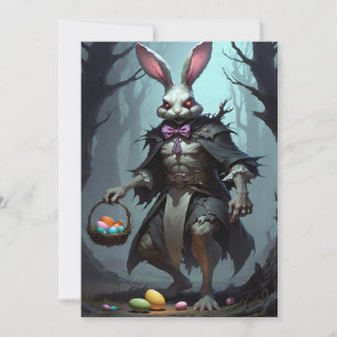 Mörk för Creepy Påskhare Fantasy Julkort