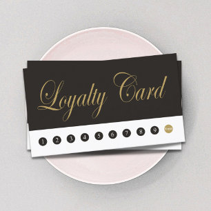 Mörk för enkel Elegant Chic Grått Guld Loyalty Car Lojalitetskort