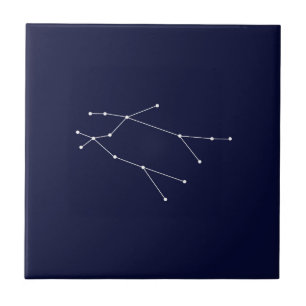 Mörk för GeminiZodiackonstellation - blått Kakelplatta