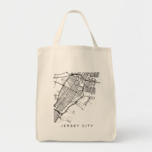 Mörk för karta för Jersey City NJ Minimalist Tygkasse