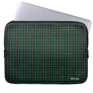 Mörk för klanMacAlpine Tartan - Monogrammed grö Laptop Fodral