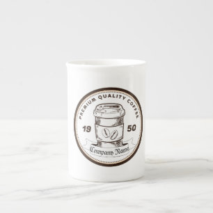 Mörk för logotyp av middag för Retro vintage-kaffe Benporslin Mugg