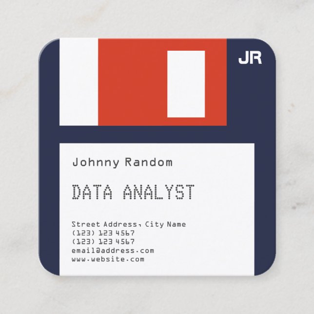 Mörk för look för faux för diskettdiskettdisquette fyrkantigt visitkort (Framsida)