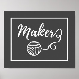 Mörk för Maker-garn + Crafts-typografi Poster
