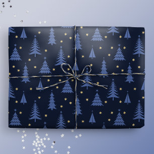 Mörk för nordiska koboltblått Julgranar Presentpapper
