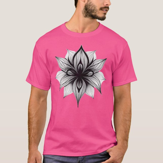 Mörk för oktockt Gothic Flower Blommigt Punk Goth T Shirt (Framsida)