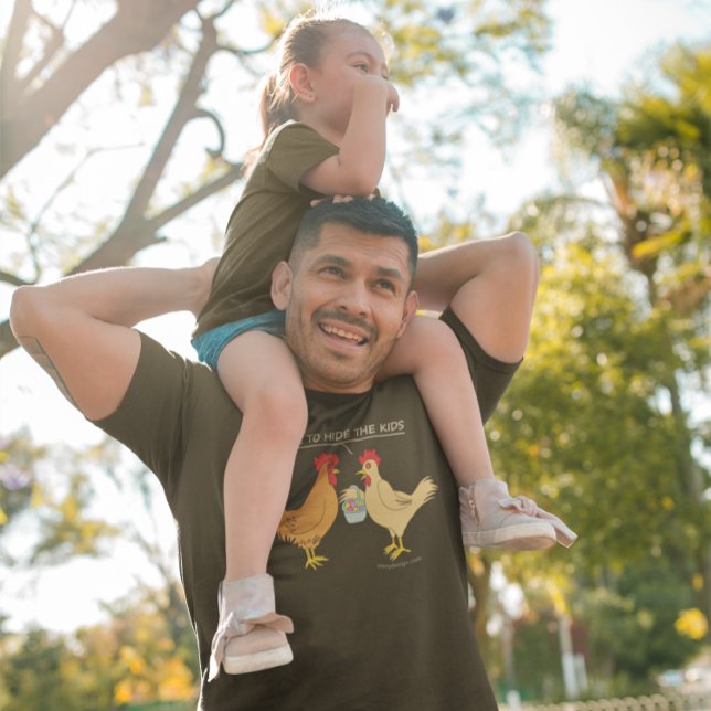 Mörk för Påskägget Hunt-Tecknad för Funny Chicken T Shirt (Skapare uppladdad)