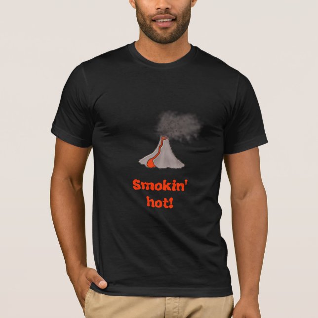 Mörk för rökningens Hett Volcano Design Tee Shirt (Framsida)