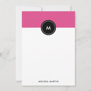 Mörk för Rosa och svart chic-anteckningskort
