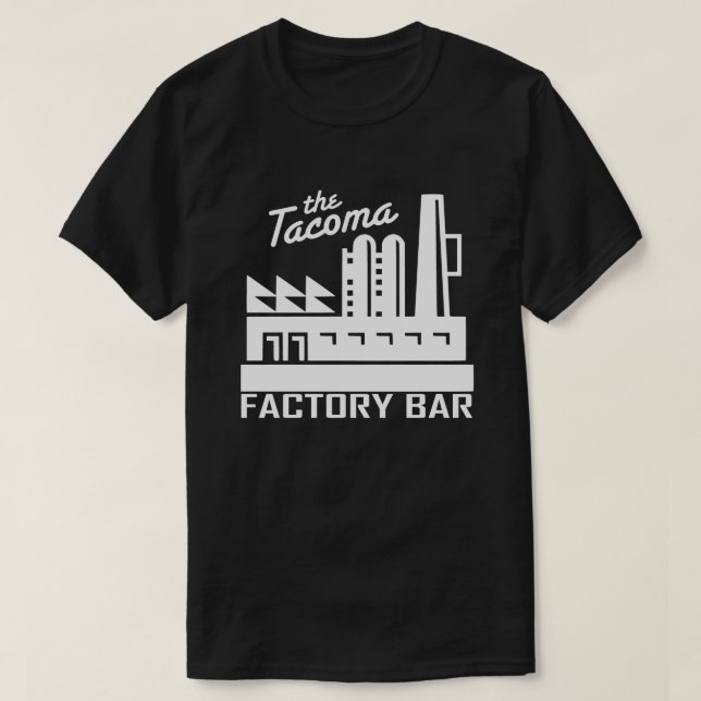 Mörk för T-tröja för Tacoma fabrikspub T Shirt (Design framsida)