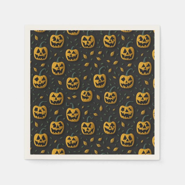 mörk för tecknad av Happy halloween-skämparpumpa Pappersservett (Framsidan)