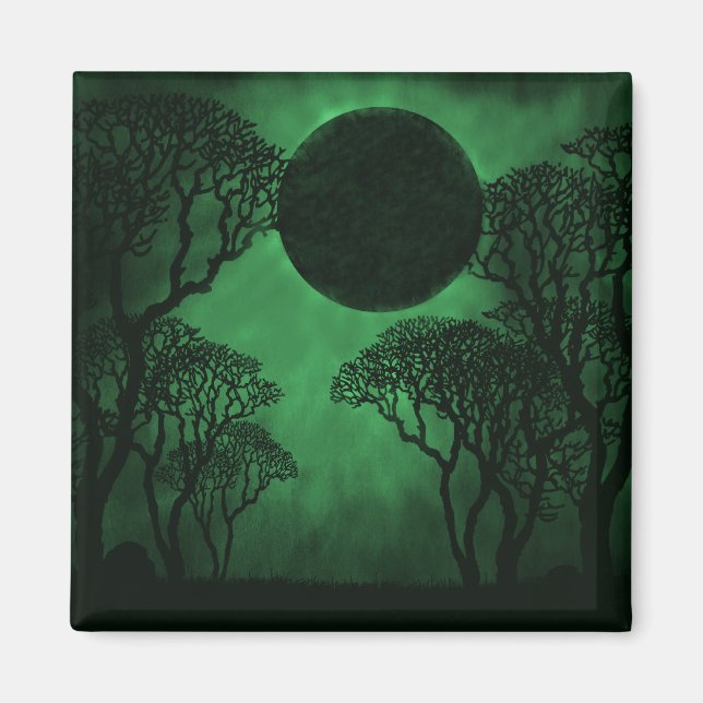 Mörk Forest Eclipse Magnet, Grönt Magnet (Framsidan)