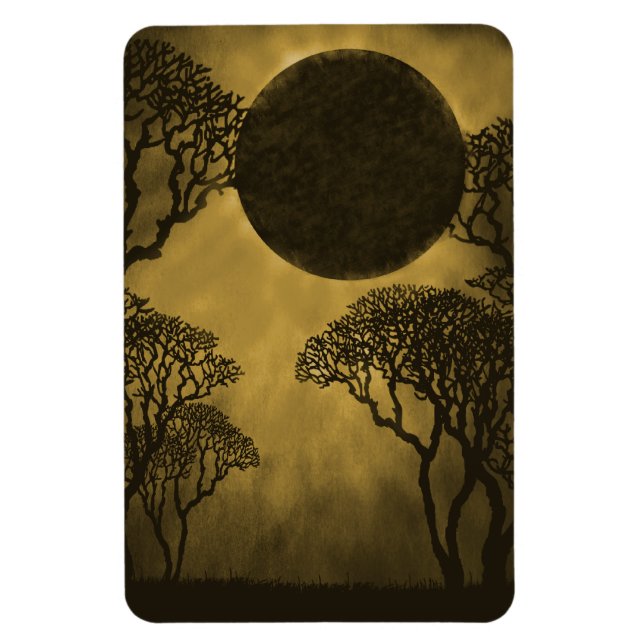 Mörk Forest Eclipse Premium Magnet, Guld Magnet (Vertikal)
