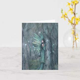 Mörk Forest Fairy Mystical Art Blank Inside Kort