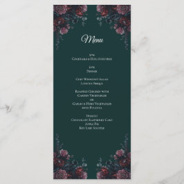 Mörk Forest Grönt Elegant bröllop Maroon Mauve Meny