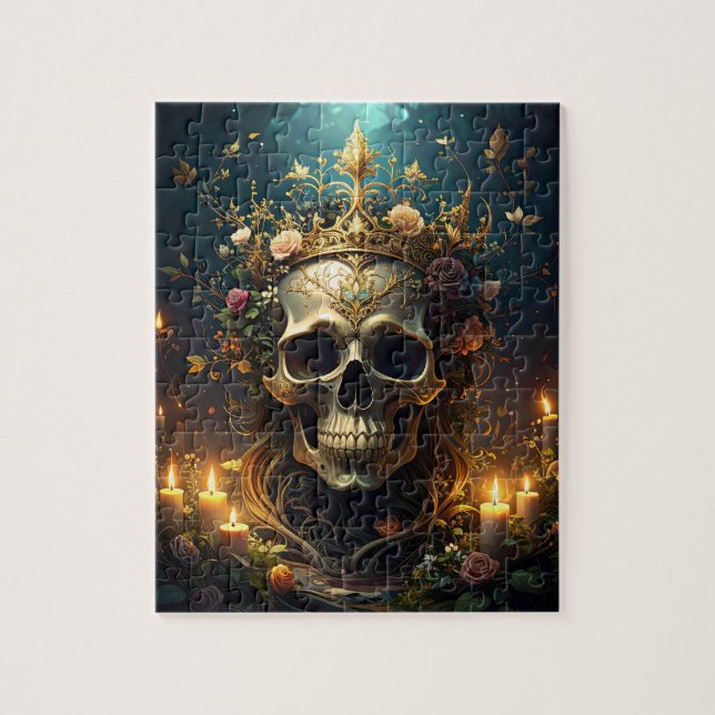 Mörk Forest Skull Puzzle Pussel (Vertikal)