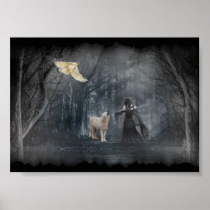 Mörk Forest Väg Poster