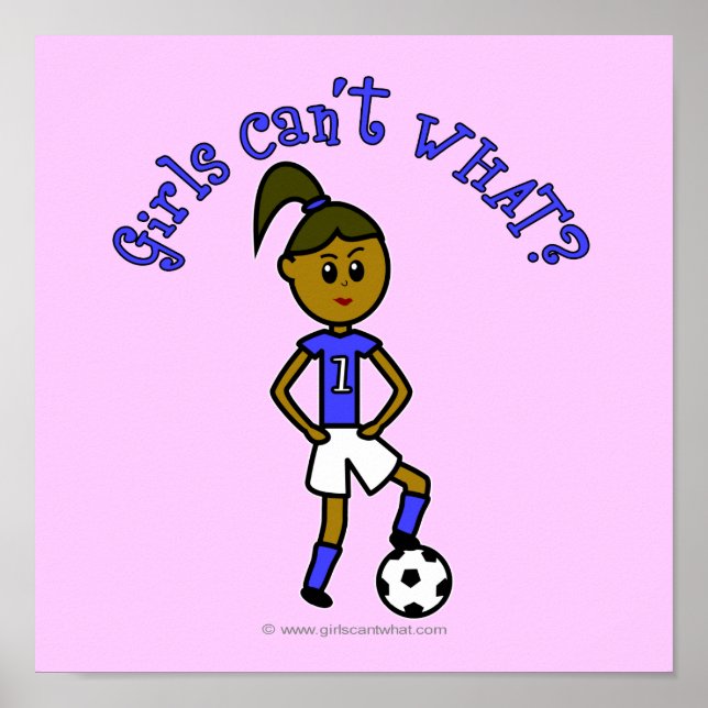 Mörk Fotboll i blått Poster (Framsidan)
