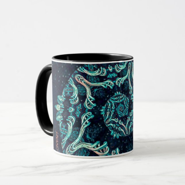 Mörk fractal elegance Spiral Mugg (Framsida vänster)