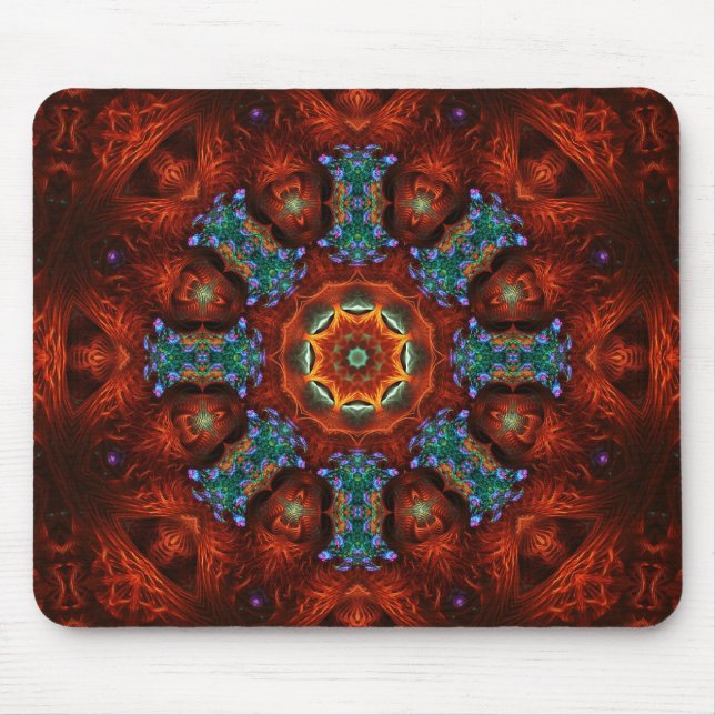 Mörk  Fractal Mandala Mousepad Musmatta (Framsidan)