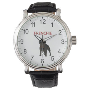 Mörk Fransk Bulldog Armbandsur