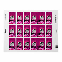 Mörk Fuchsia-fotot spara datumfavoritetiketter Adressetikett