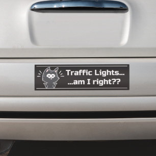 Mörk Funny Cat Traffic Ljus Sarcastic Phrase Bildekal
