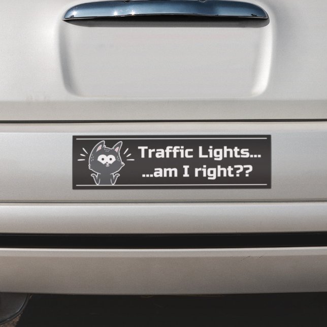 Mörk Funny Cat Traffic Ljus Sarcastic Phrase Bildekal (Skapare uppladdad)