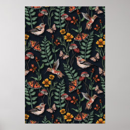 Mörk Garden Birds & Butterflies Poster