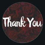 Mörk Garden Red Romantic Flowers Gothic Bröllop Runt Klistermärke<br><div class="desc">Matchande objekt är tillgängliga.</div>