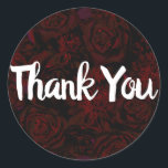Mörk Garden Red Romantic Flowers Gothic Bröllop Runt Klistermärke<br><div class="desc">Matchande objekt är tillgängliga.</div>