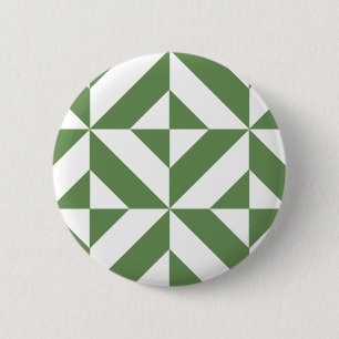 Mörk Gass-Grönt Geometric Deco Cube Mönster Knapp