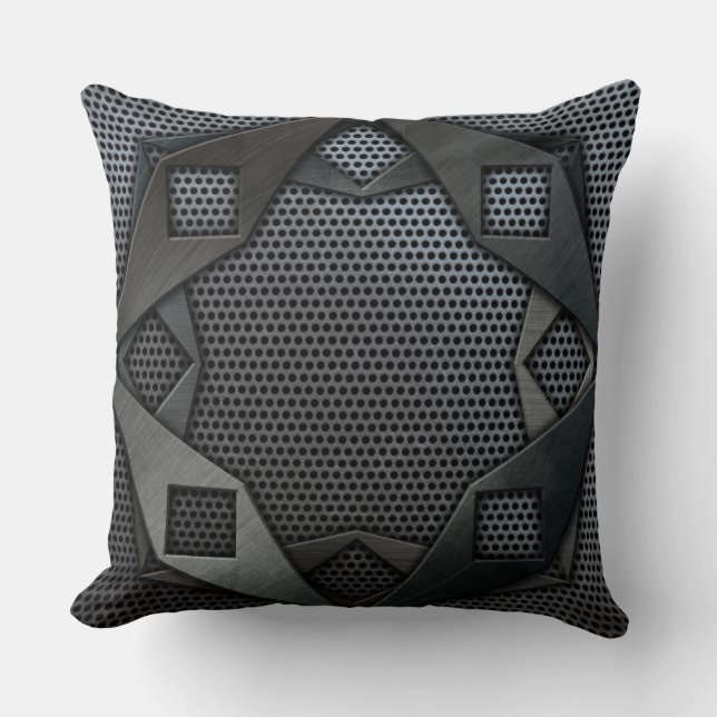 Mörk Geometric Metall Pillow Kudde (Framsida)