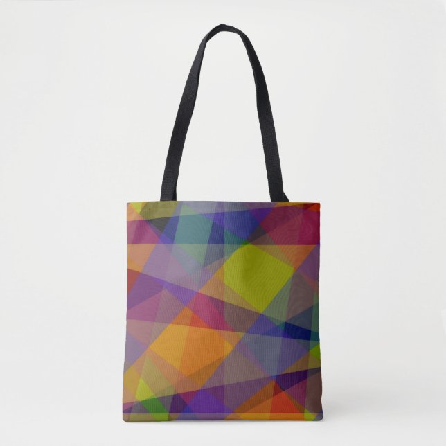 Mörk Geometric - Tote Tygkasse (Framsida)