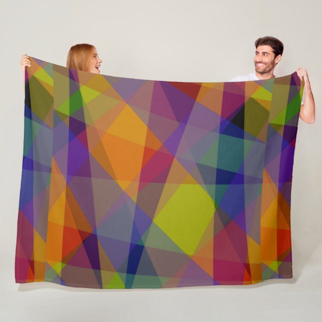 Mörk geometrisk - Flanellfilt Fleecefilt (På plats)