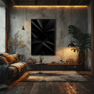 Mörk geometrisk minimalistisk abstrakt canvastryck