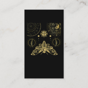 Mörk Geometry Zodiac Sign Sol Moth Visitkort