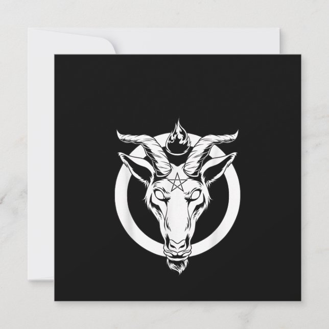 Mörk get Baphomet, Satanisk Lucifer Beelzebub pres Inbjudningar (Framsida)