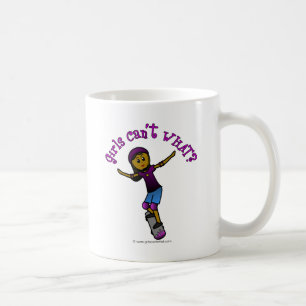 Mörk Girl Skater med Helmet Kaffemugg