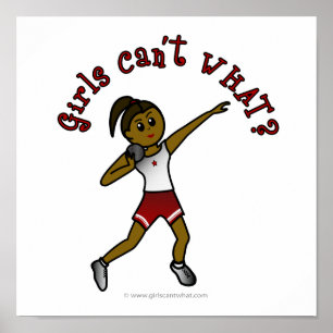 Mörk Girls Shot Shot Put in Red Uniform Poster