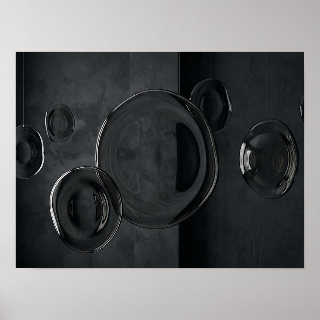Mörk Glas Orb Komposition Abstrakt Väggkonst (Framsidan)