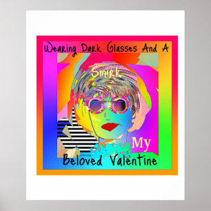 Mörk glasögon och en spegel min Valentine Poster
