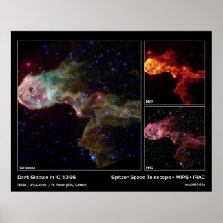 Mörk Globule i IC 1396 - Spitzer Space Telescope Poster