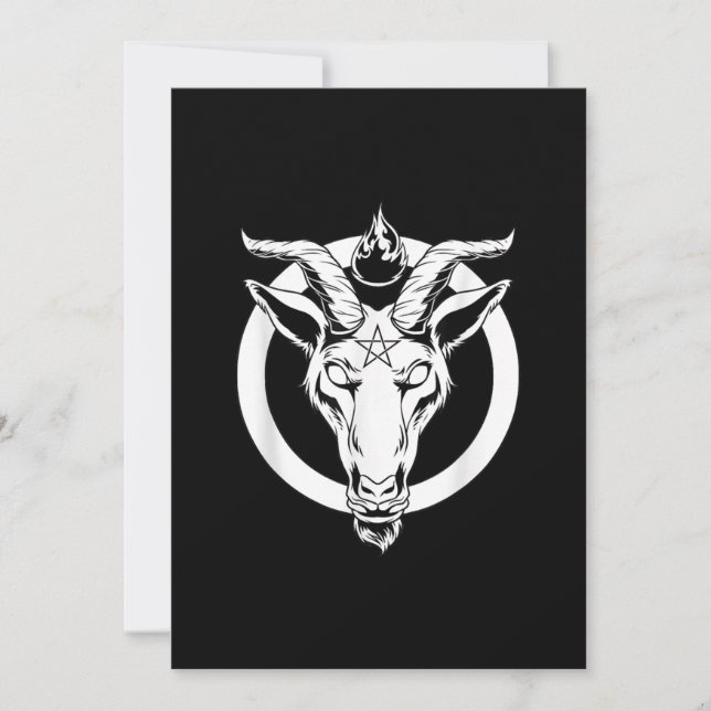 Mörk Goat Baphomet, Satanic Lucifer Beelzebub Gift Julkort (Framsida)