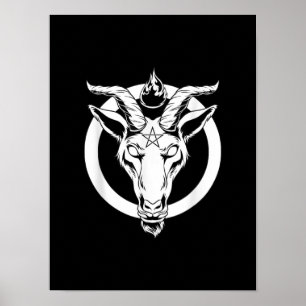 Mörk Goat Baphomet, Satanic Lucifer Beelzebub Gift Poster