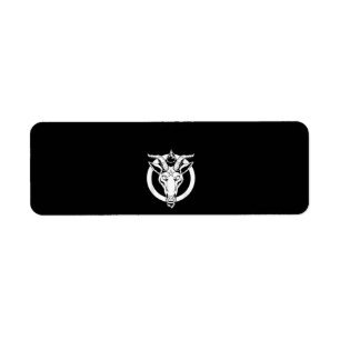 Mörk Goat Baphomet, Satanic Lucifer Beelzebub Gift Returadress Etikett