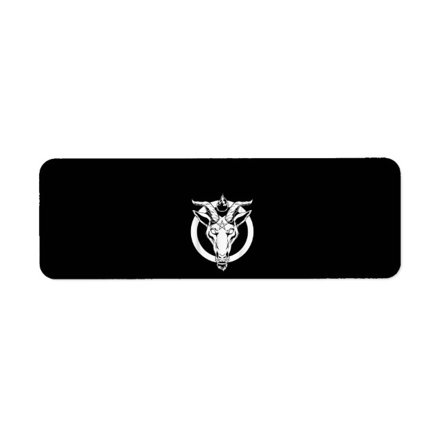 Mörk Goat Baphomet, Satanic Lucifer Beelzebub Gift Returadress Etikett (Framsidan)